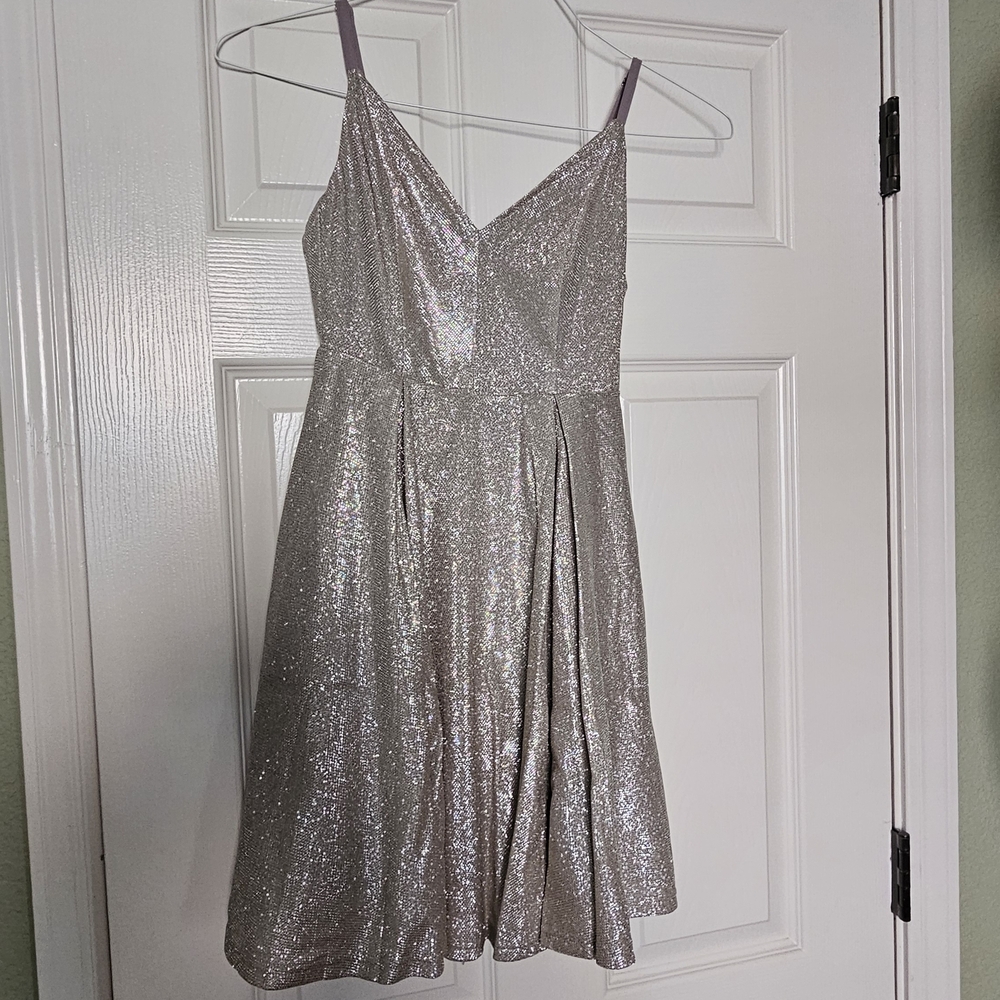 Lulu's Silver Shimmer Dress